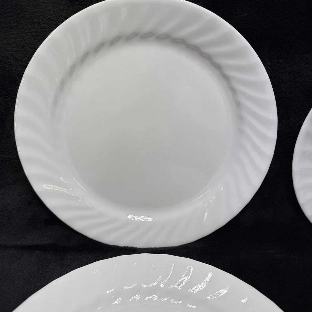Corelle ENHANCEMENTS Winter Frost White Swirl Dinner Plates‎ 10